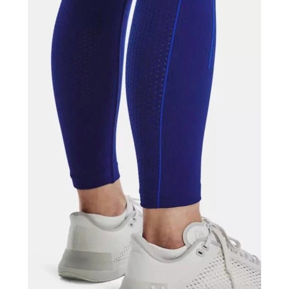 Women's UA Rush™ Seamless Ankle Leggings, ColorsBauhaus Blue/Iridescent, Small - Picture 4 of 6